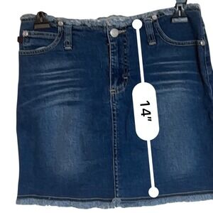Jalate‎ Denim Skirt Women's Size 5/6 Blue Jeans Mini Frayed Hem Casual